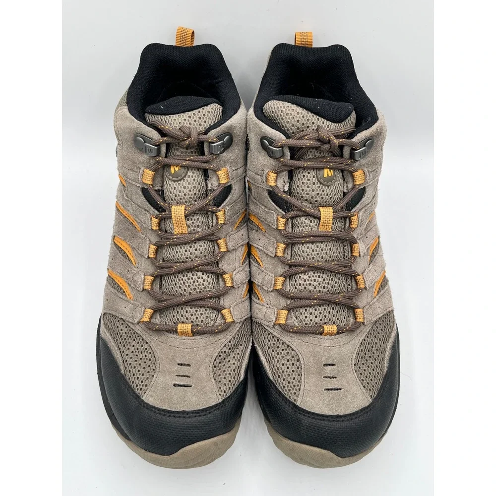 Merrell Alverstone Mid Waterproof Hiking Boots Men Sz 9 Boulder Orange J09559